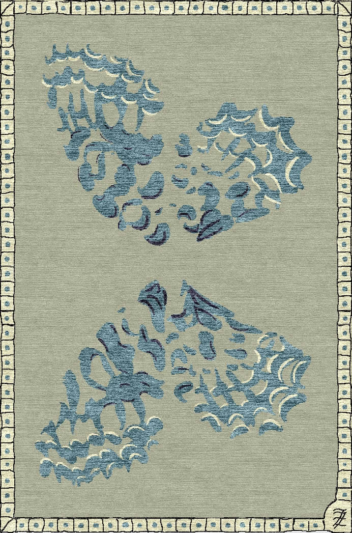 現(xiàn)代風(fēng)格藍(lán)綠色蝴蝶圖案地毯貼圖