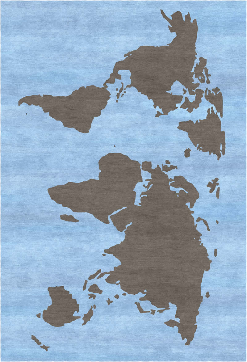 現(xiàn)代風(fēng)格藍(lán)灰色世界地圖圖案地毯貼圖