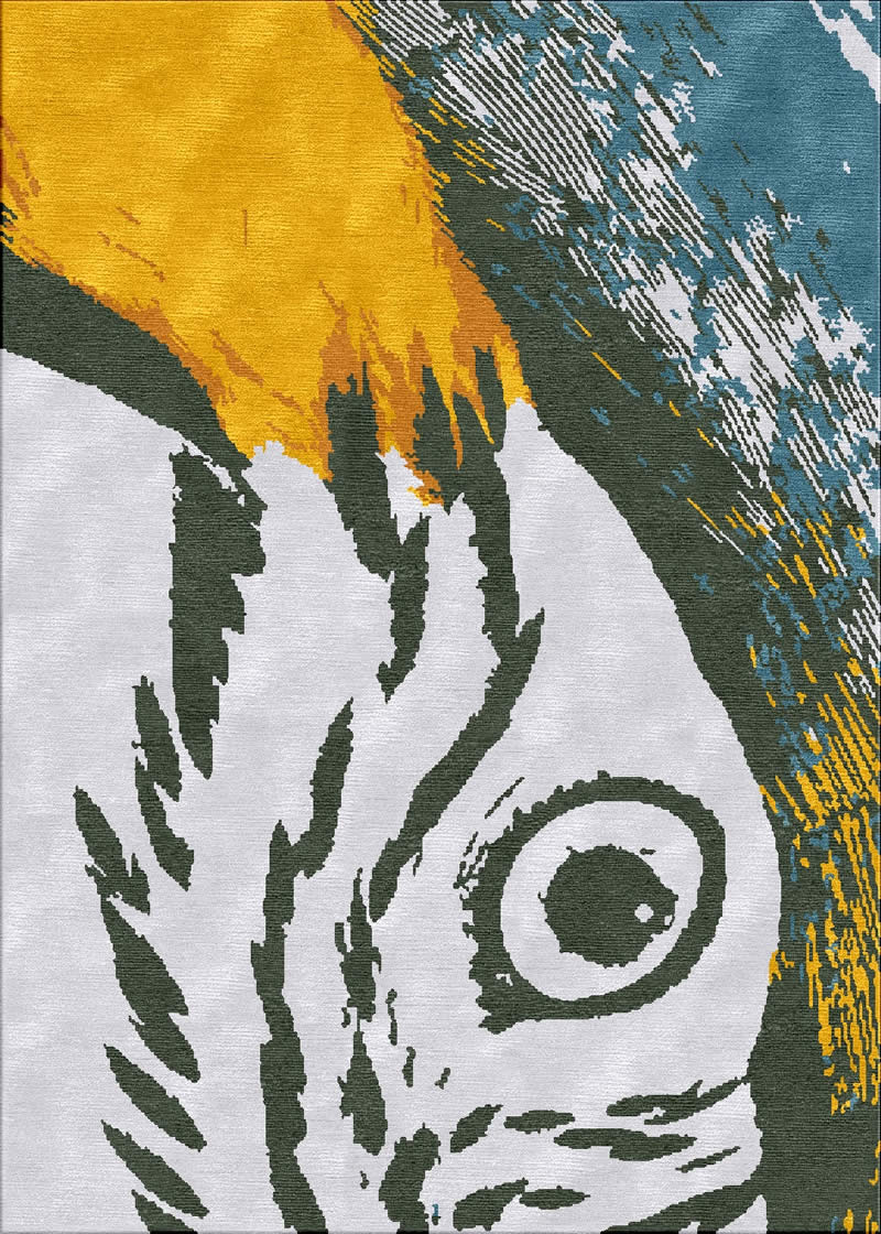 現(xiàn)代簡約動(dòng)物鸚鵡圖案地毯貼圖