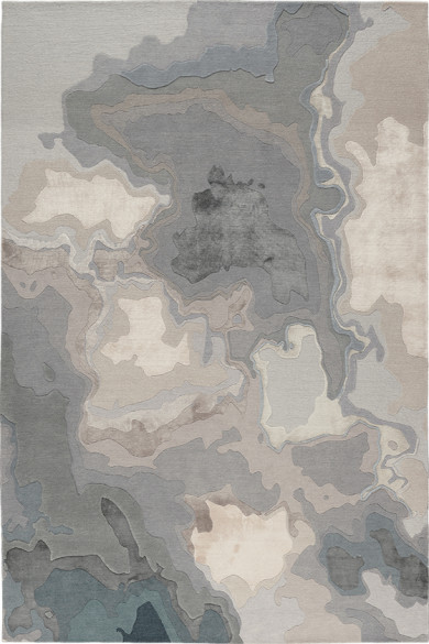 現(xiàn)代美式灰藍(lán)色抽象色塊圖案地毯貼圖
