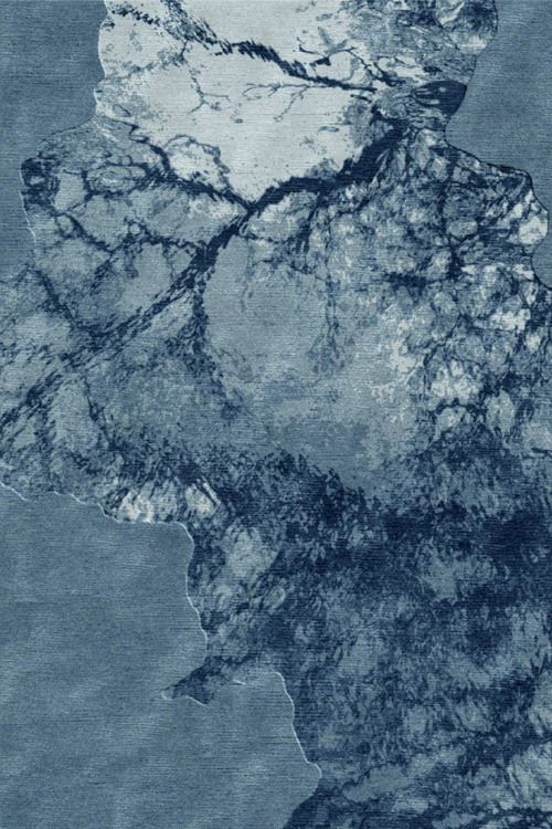 現(xiàn)代美式藍(lán)灰色植物樹枝圖案地毯貼圖
