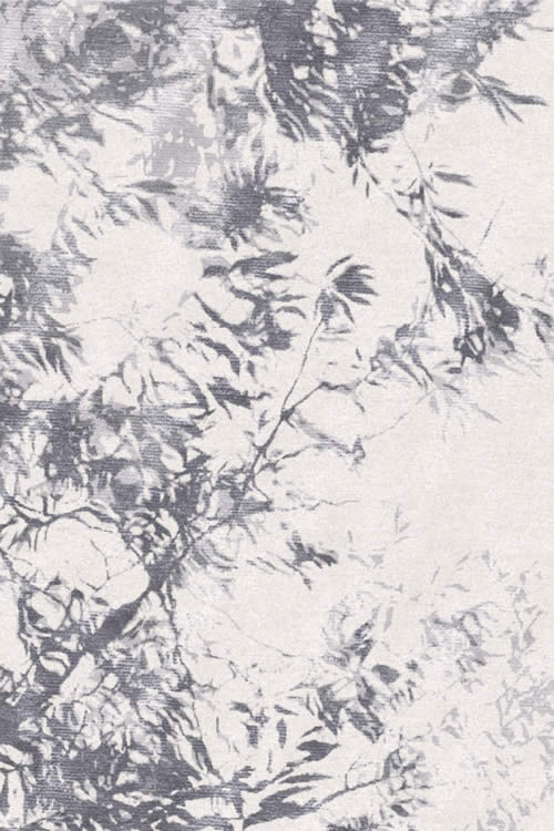 新中式灰色植物葉子圖案地毯貼圖