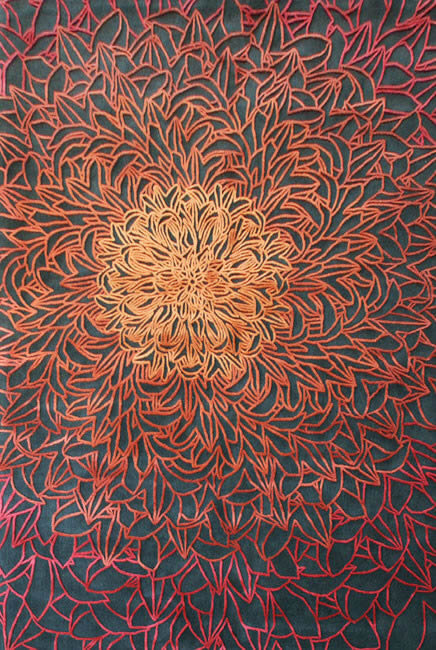 新中式磚紅色花紋理圖案地毯貼圖-高端定制