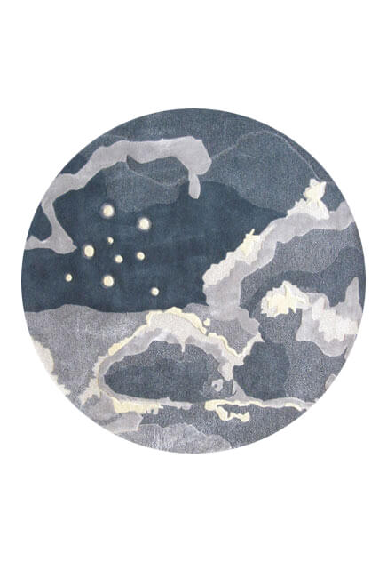 新中式藍灰色抽象紋理圖案地毯貼圖