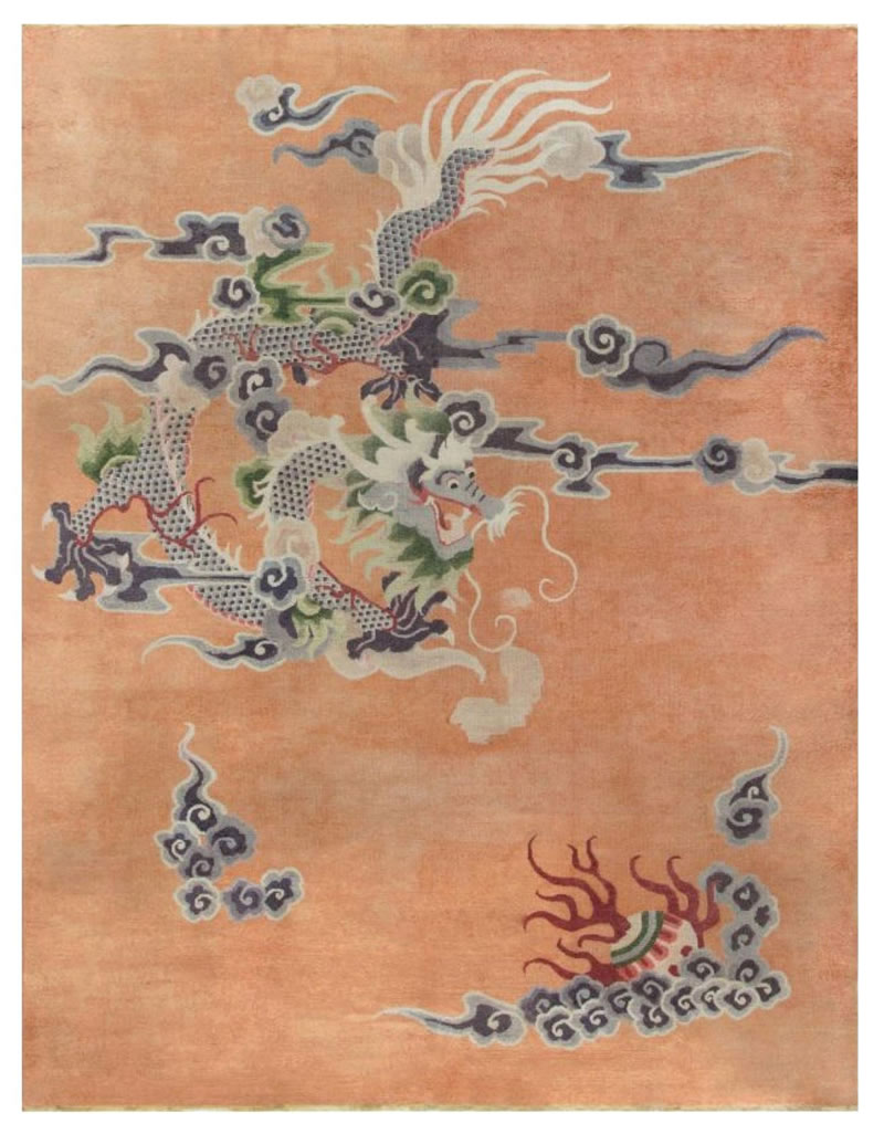 新中式古典飛龍圖案地毯貼圖