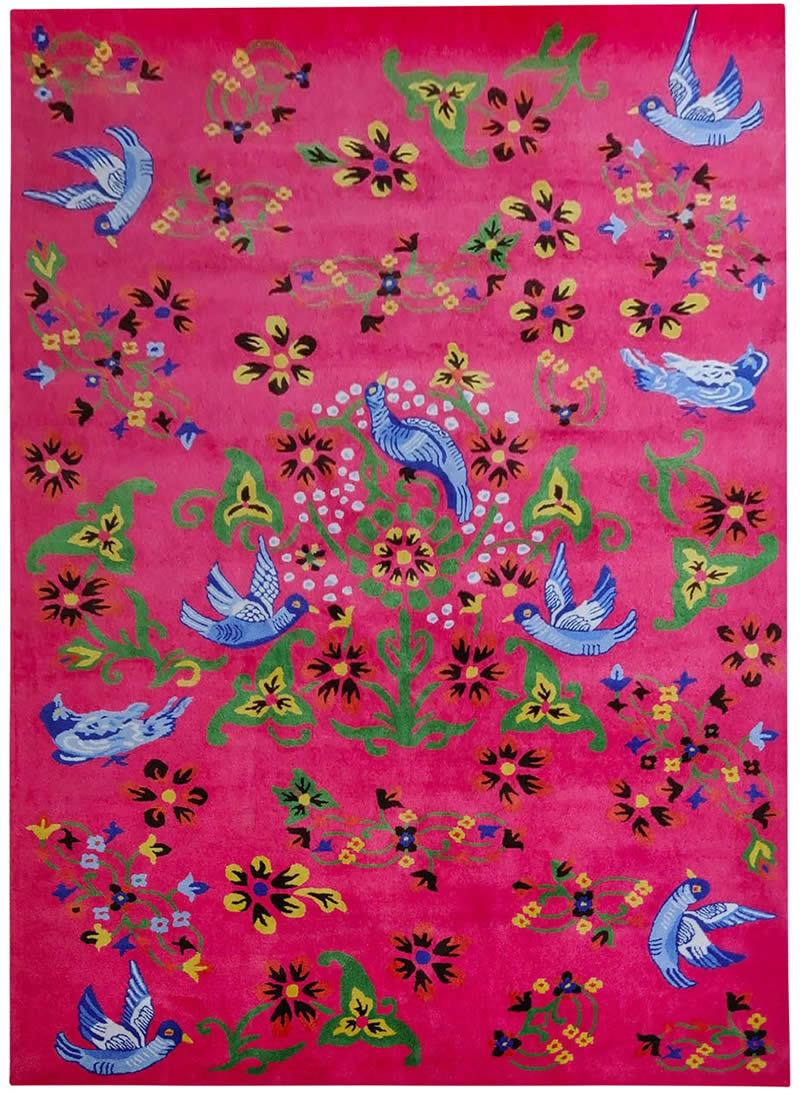 新中式古典花鳥圖案地毯貼圖