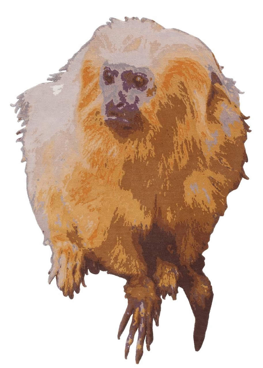 現(xiàn)代風(fēng)格咖黃色猴子圖案地毯貼圖