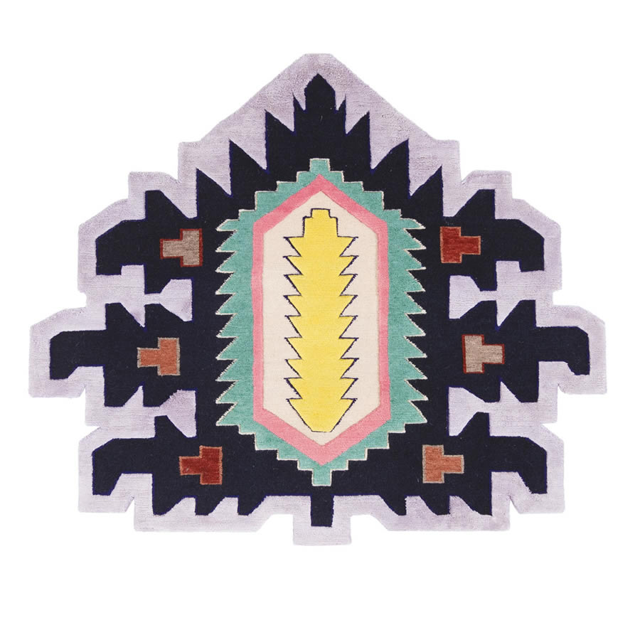現(xiàn)代創(chuàng)意粉色盾牌圖案地毯貼圖