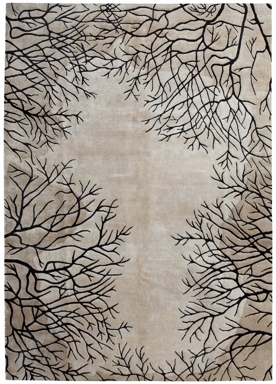 現(xiàn)代簡約淺咖色樹枝剪影紋理圖案地毯貼圖