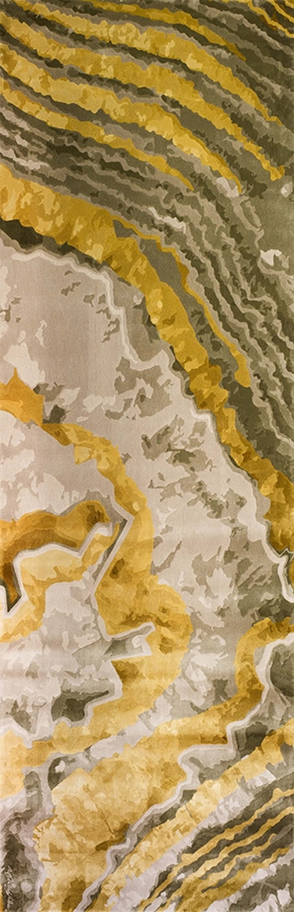新中式黃灰色石頭紋理圖案地毯貼圖